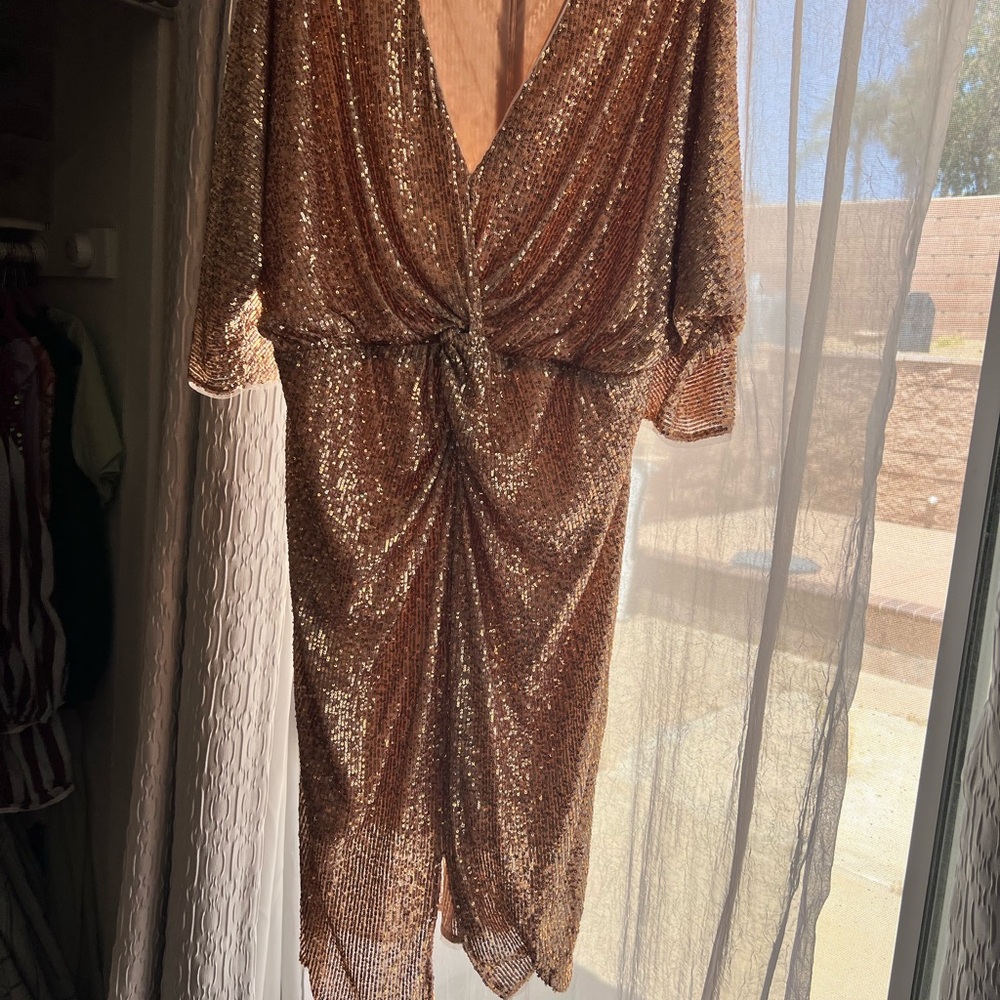 ASOS Shimmering Gold Sequin Dress
